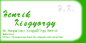 henrik kisgyorgy business card